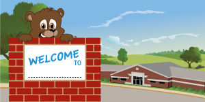Bear Mascot School Welcome Banner