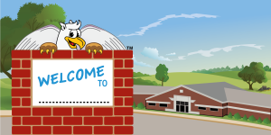 Griffin Mascot School Welcome Banner
