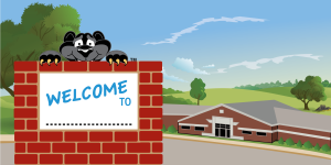 Jaguar Mascot School Welcome Banner