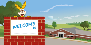 Kangaroo Mascot School Welcome Banner