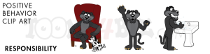 Panther Mascot Responsibility Clipart