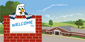 Seahawk Mascot School Welcome Banner