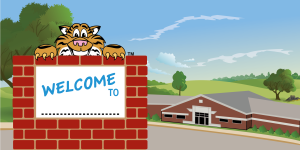 Tiger Mascot School Welcome Banner