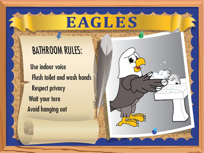 Eagles Bathroom Rules Poster PBIS