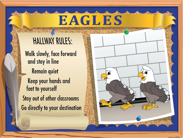 Eagles poster for hallway rules