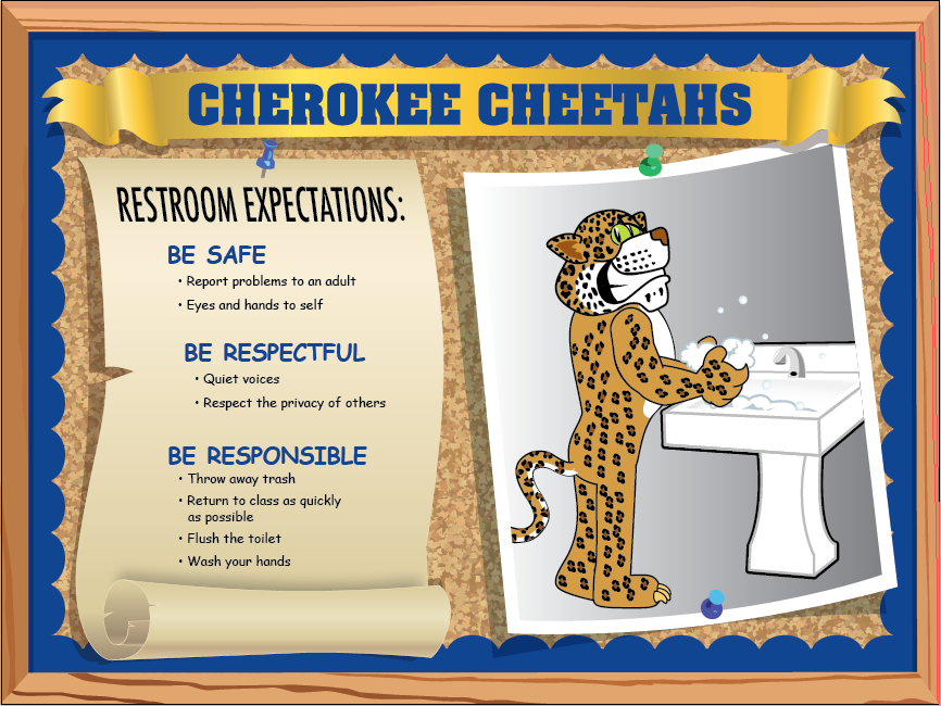 Cheetah Restroom Rule Poster
