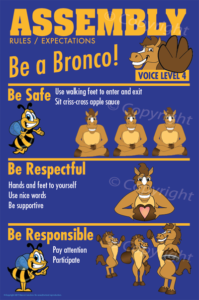 PBIS Posters Assembly Rules Bronco