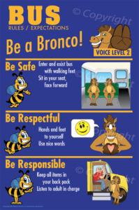 PBIS Posters Bus Rules Bronco