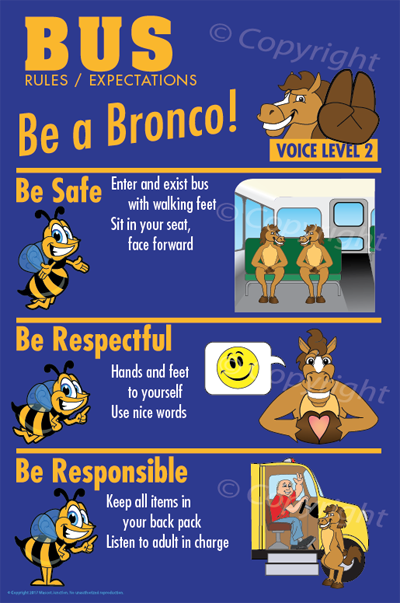 PBIS Posters Bus Rules Bronco