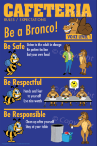 PBIS Posters Cafeteria Rules Bronco