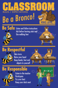 PBIS Posters Classroom Rules Bronco