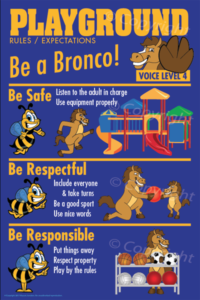 PBIS Posters Playground Rules Bronco