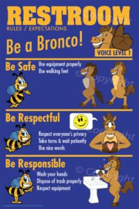 PBIS Posters Restroom Rules Bronco