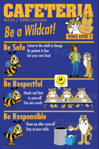 Wildcat Cafeteria Rules PBIS Posters