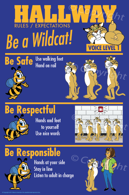 Wildcat Hallways PBIS Posters