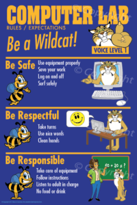 Wildcat Computer Lab Rules PBIS Posters