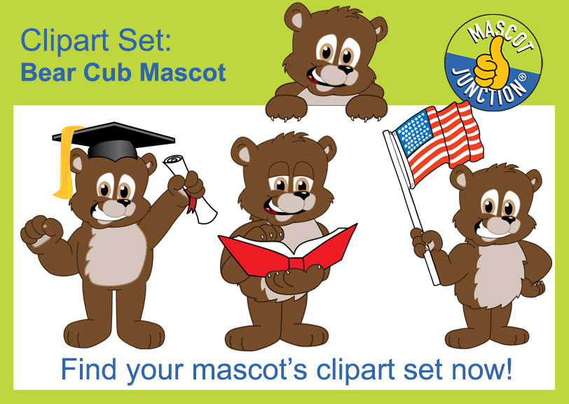 Bear Cub Mascot Clipart Illustrations