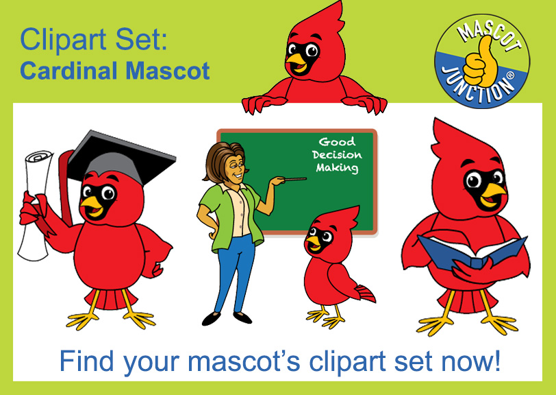 Cardinal Mascot Clipart Illustrations